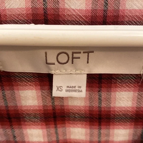 Loft V-Neck Plaid Tunic Top - Picture 2 of 5